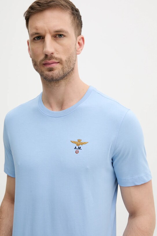 Aeronautica Militare t-shirt in cotone blu TS1580J372