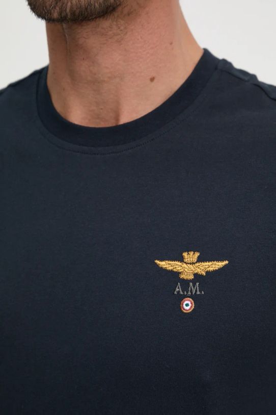 Хлопковая футболка Aeronautica Militare TS1580J372 тёмно-синий