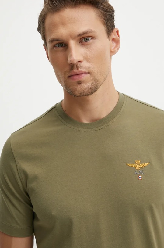 Хлопковая футболка Aeronautica Militare зелёный TS1580J372