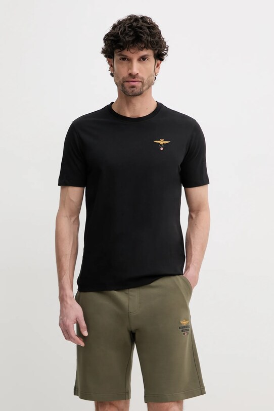 Bavlnené tričko Aeronautica Militare čierna TS1580J372