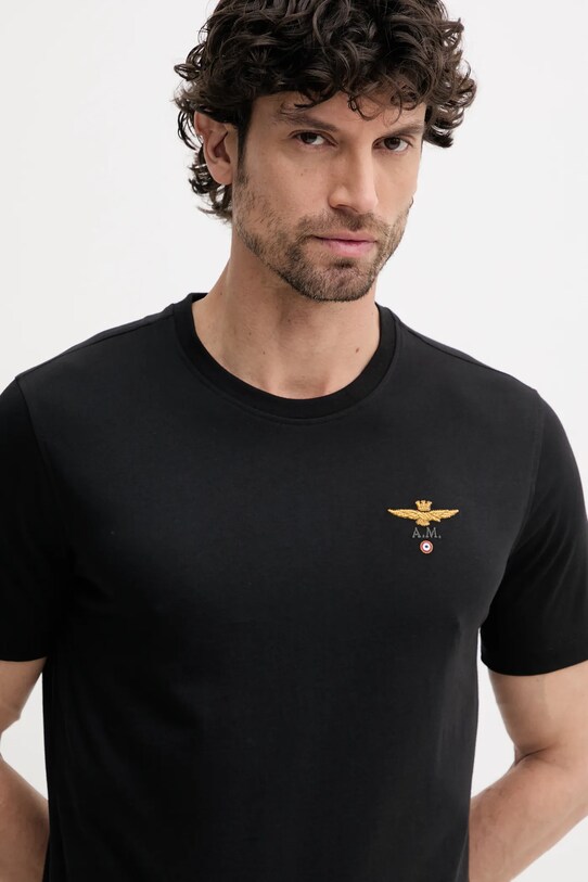 Oblečenie Bavlnené tričko Aeronautica Militare TS1580J372 čierna