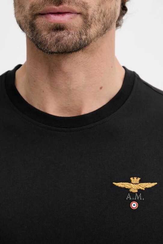 Bavlnené tričko Aeronautica Militare čierna TS1580J372