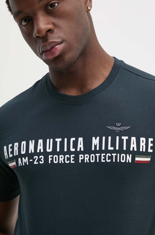 Aeronautica Militare tricou din bumbac TS1942J538 bleumarin