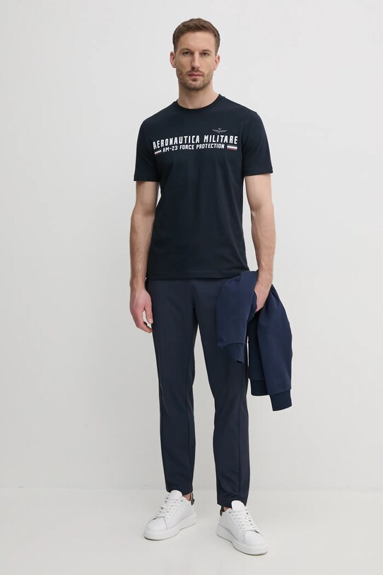 Aeronautica Militare t-shirt in cotone TS1942J538 blu navy SS25