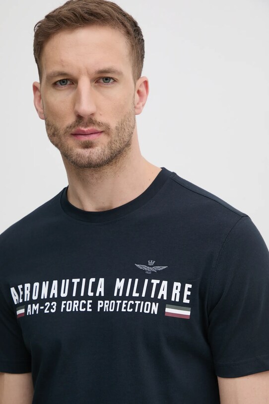 Aeronautica Militare t-shirt in cotone blu navy TS1942J538