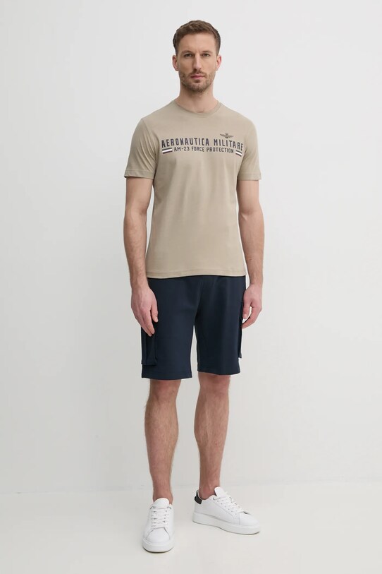 Aeronautica Militare t-shirt in cotone TS1942J538 beige SS25