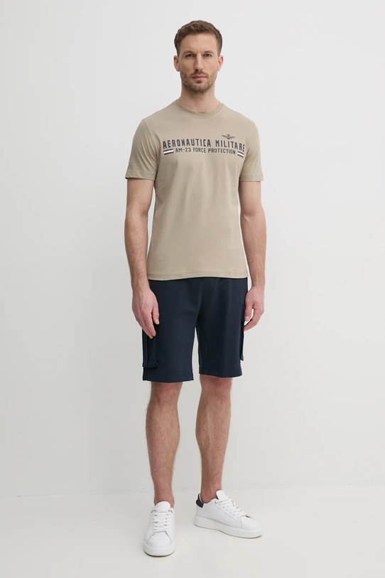 Bavlnené tričko Aeronautica Militare TS1942J538 béžová SS25