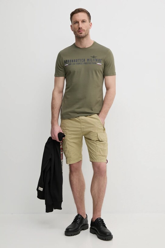 Aeronautica Militare t-shirt in cotone TS1942J538 verde SS25