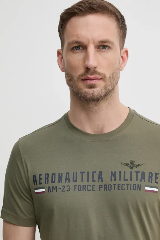 Aeronautica Militare t-shirt in cotone verde TS1942J538