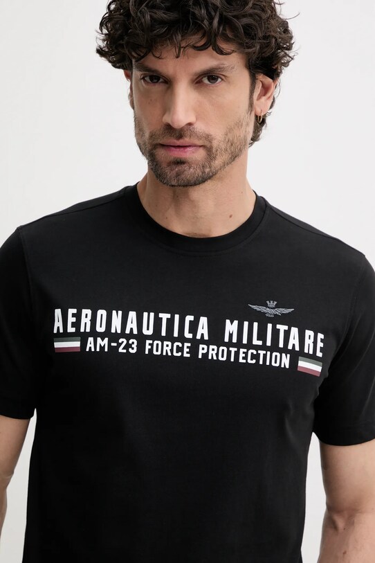 Bavlněné tričko Aeronautica Militare černá TS1942J538
