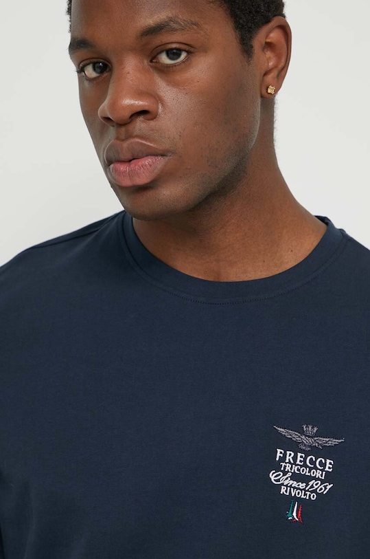 Βαμβακερό μπλουζάκι Aeronautica Militare σκούρο μπλε TS2062J592