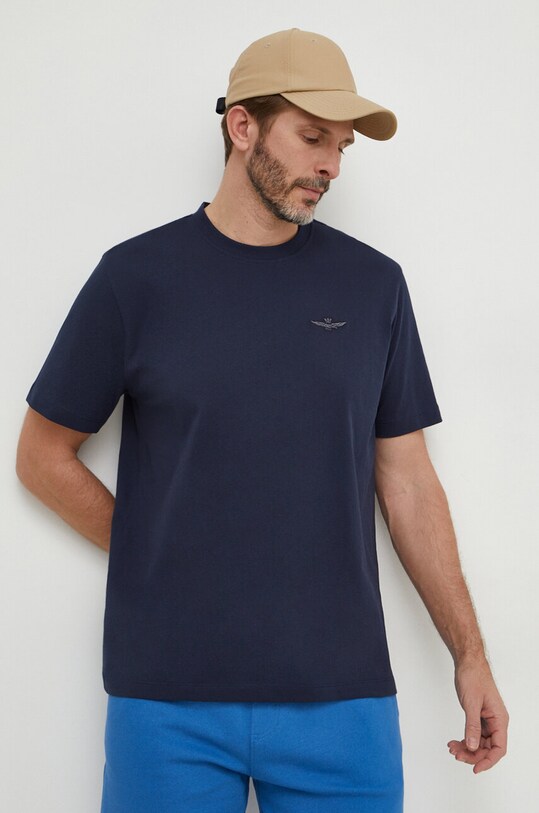 Aeronautica Militare t-shirt bawełniany nadruk granatowy TS2065J592