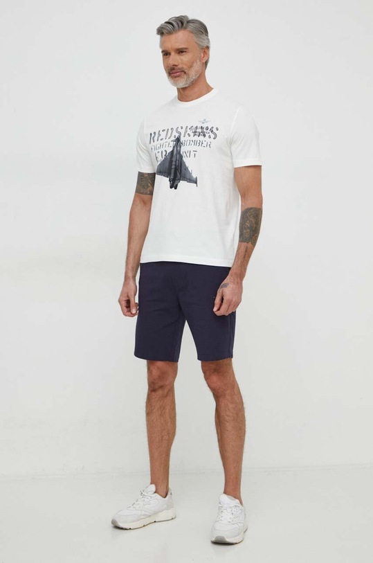 Aeronautica Militare t-shirt bawełniany TS2212J641 beżowy SS24