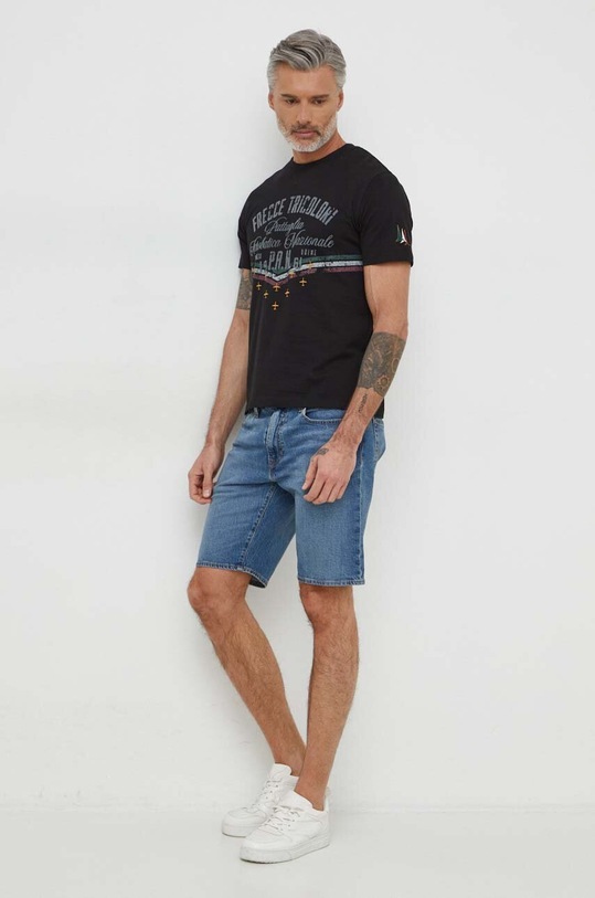 Bavlnené tričko Aeronautica Militare TS2216J641 čierna SS24