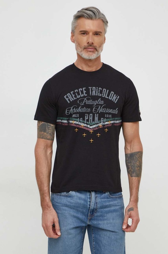 Bavlnené tričko Aeronautica Militare čierna TS2216J641