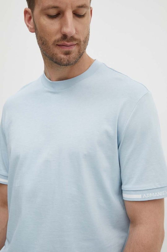 Armani Exchange t-shirt bawełniany bawełna niebieski 3DZTLR.ZJLFZ