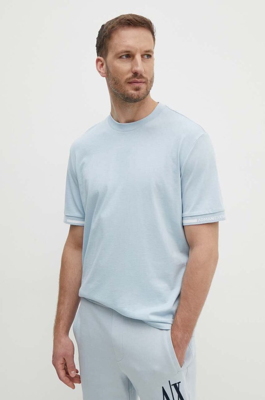 Armani Exchange t-shirt bawełniany niebieski 3DZTLR.ZJLFZ