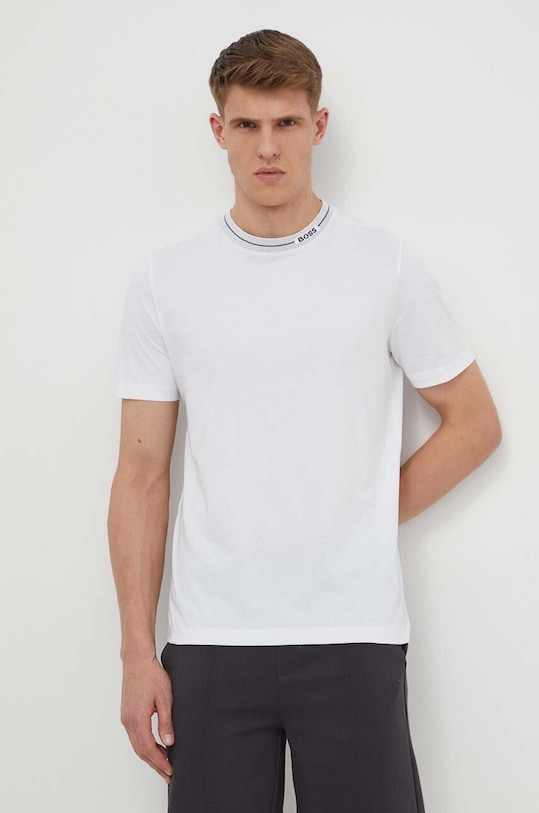Βαμβακερό μπλουζάκι Boss Green λευκό 50512867