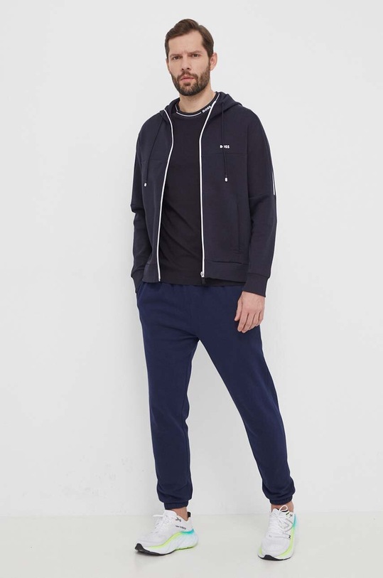 Βαμβακερό μπλουζάκι Boss Green 50512867 σκούρο μπλε SS24