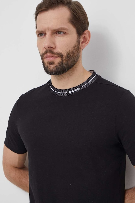 BOSS Green t-shirt bawełniany czarny 50512867