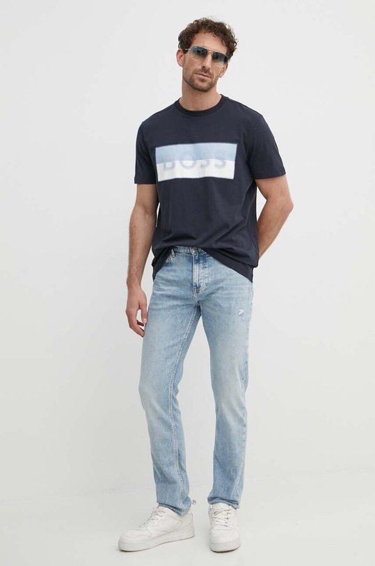 BOSS Green t-shirt 50512998 granatowy SS24