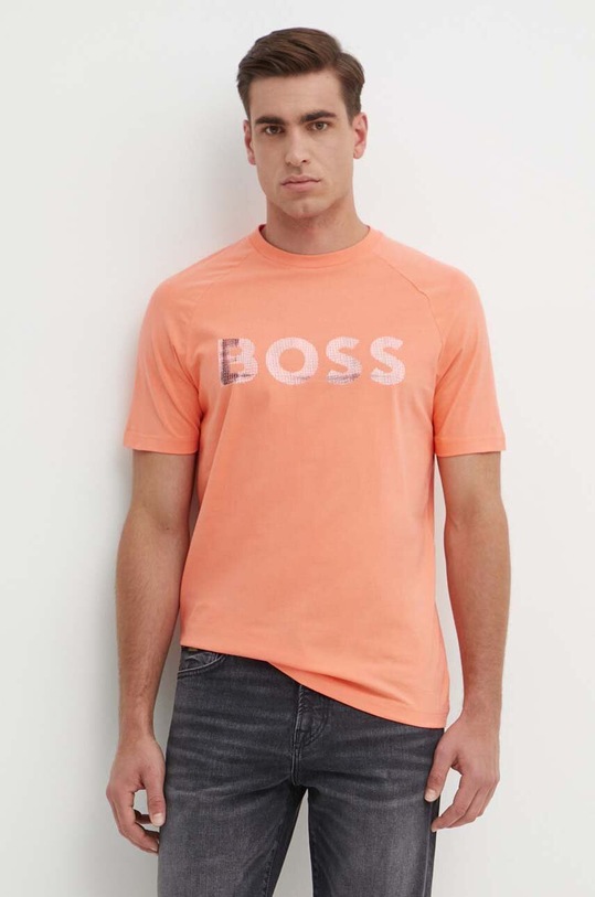 BOSS Green t-shirt pomarańczowy 50512999