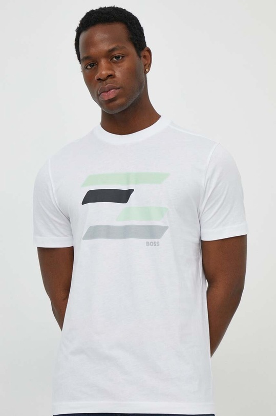 BOSS Green t-shirt bawełniany 50513005 biały SS24