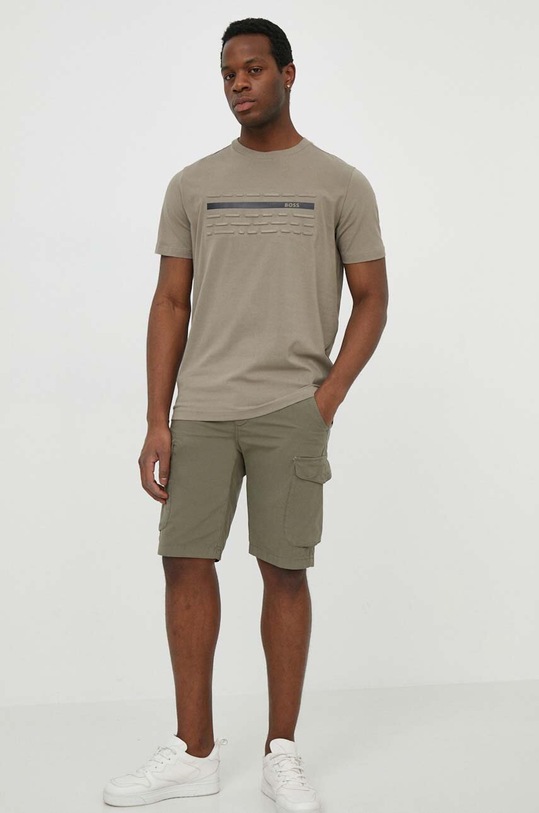 BOSS Green t-shirt 50513010 beżowy SS24