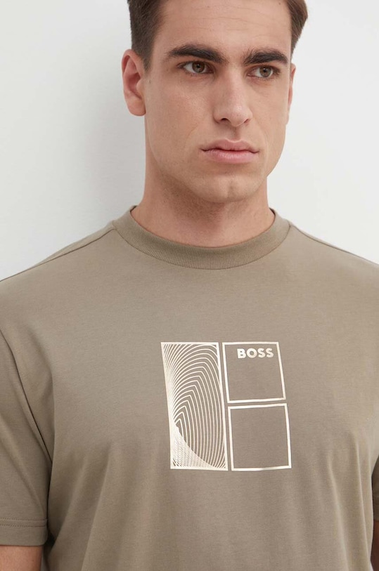BOSS Green t-shirt z elastanem zielony 50513172