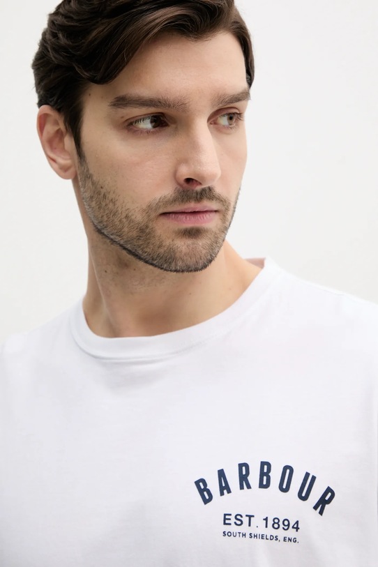 Pamučna majica Barbour bijela MTS0502