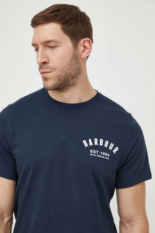 Barbour tricou din bumbac bleumarin MTS0502