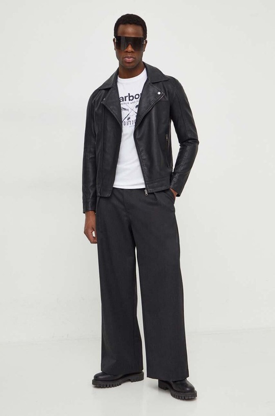 Bavlnené tričko Barbour MTS1256 biela SS24