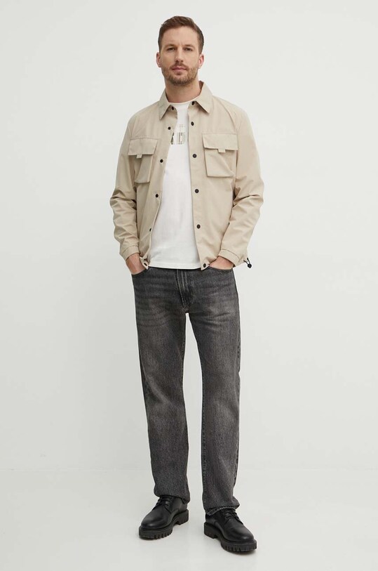 Barbour t-shirt bawełniany MTS1275 beżowy SS25