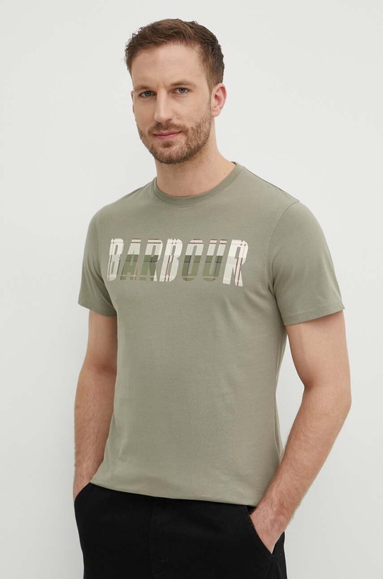 Barbour tricou din bumbac MTS1275 verde SS25