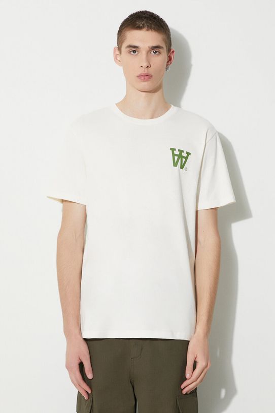 Хлопковая футболка Wood Wood Ace AA Logo печать бежевый 10285709.2222