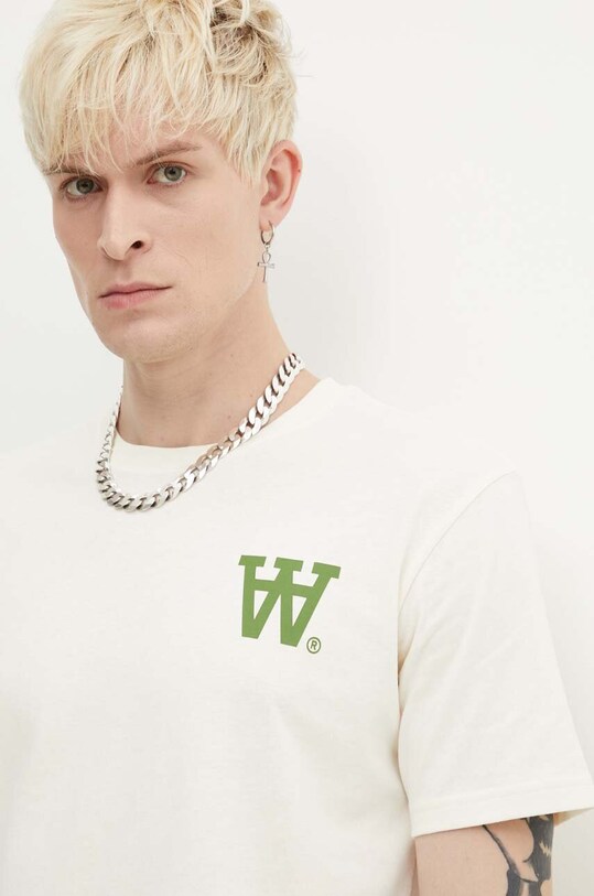 Wood Wood tricou din bumbac Ace AA Logo bej 10285709.2222