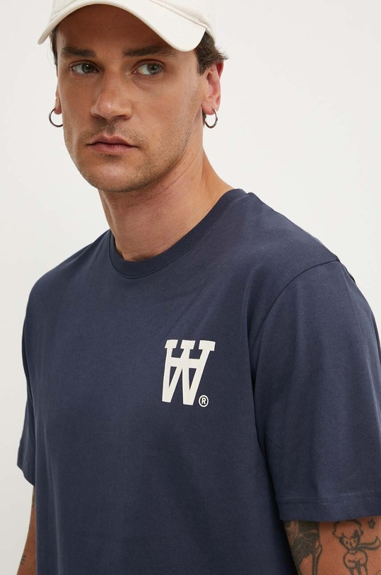 Wood Wood t-shirt bawełniany Ace AA Logo granatowy 10285709.2222