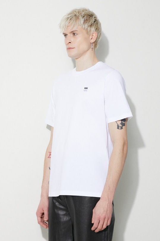 Βαμβακερό μπλουζάκι Wood Wood Bobby Double Logo λευκό 12345701.2512