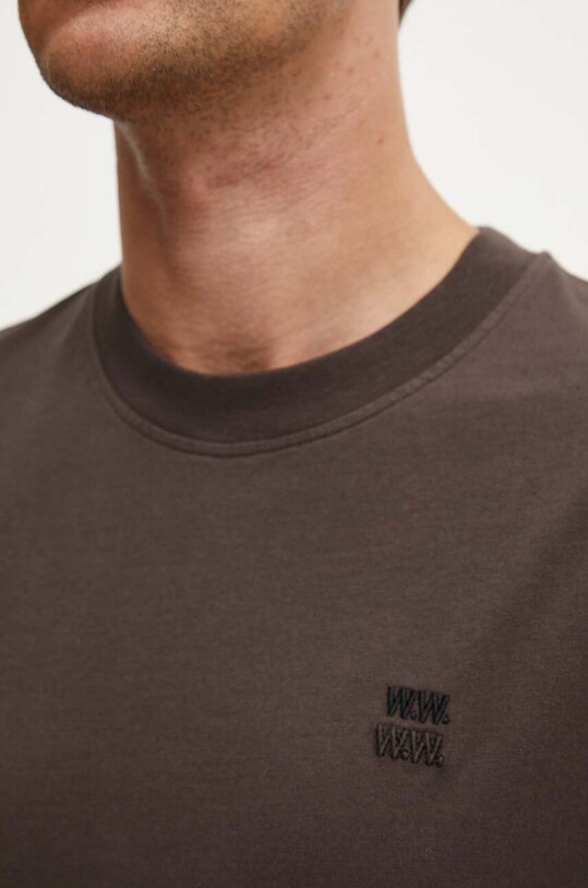 Bavlnené tričko Wood Wood Bobby Double Logo 12345701.2512 hnedá