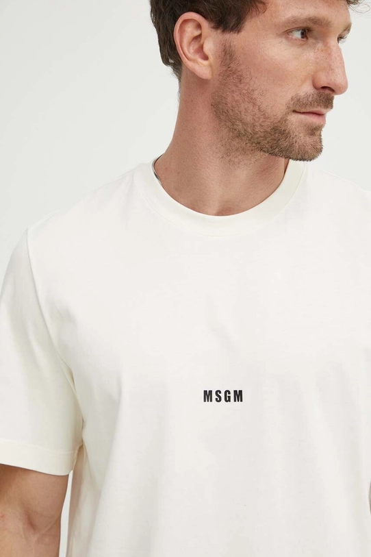 Odzież MSGM t-shirt bawełniany 2000MM500.200002 beżowy