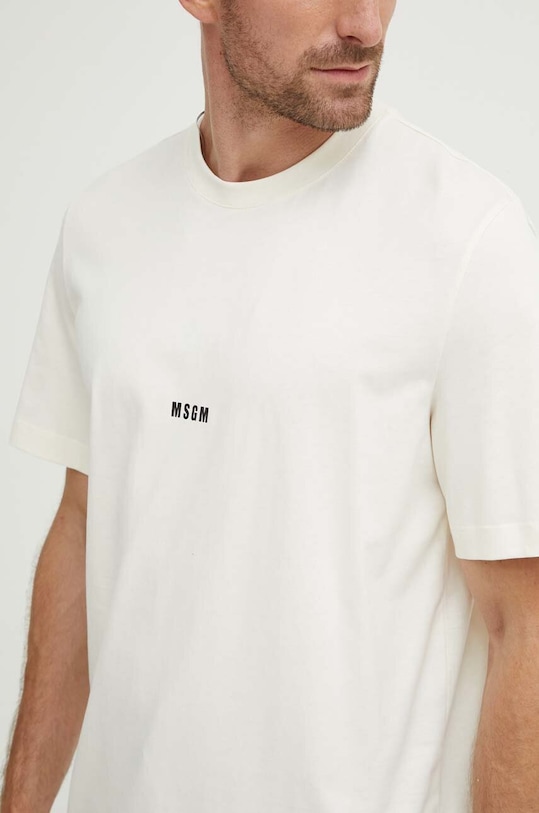 MSGM t-shirt bawełniany beżowy 2000MM500.200002