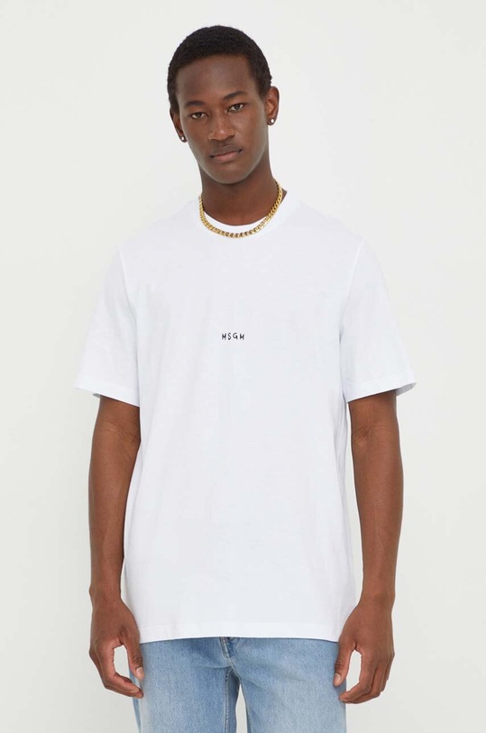 MSGM t-shirt bawełniany biały 3640MM550.247002