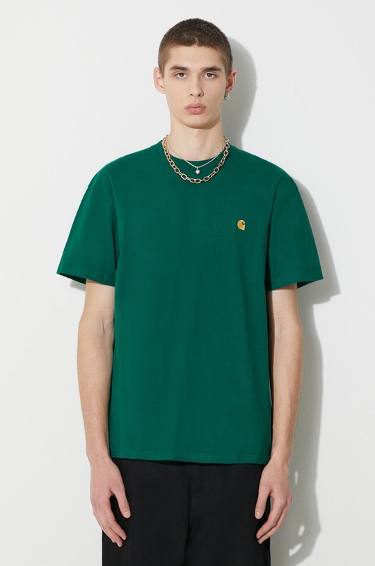 Carhartt WIP tricou din bumbac S/S Chase T-Shirt uni verde I026391.1YWXX