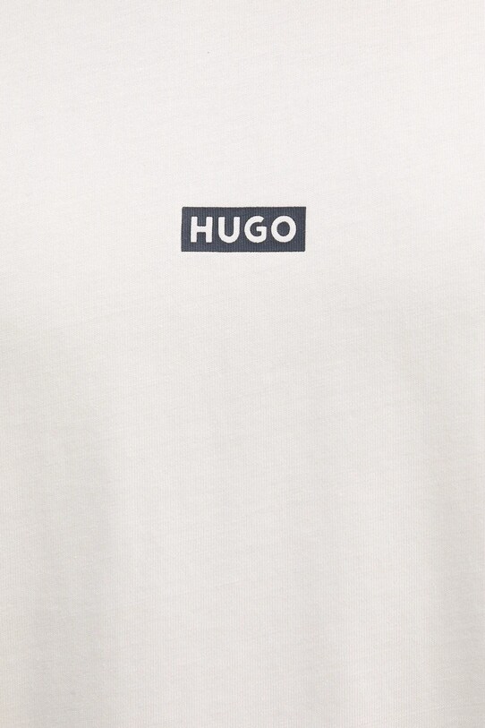 Hugo Blue t-shirt bawełniany beżowy 50509776