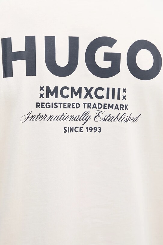 Hugo Blue t-shirt bawełniany 50509776 beżowy