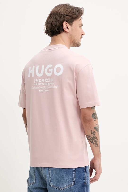 Odzież Hugo Blue t-shirt bawełniany 50509776 różowy