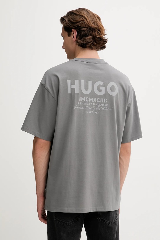 Odjeća Pamučna majica Hugo Blue 50509776 siva