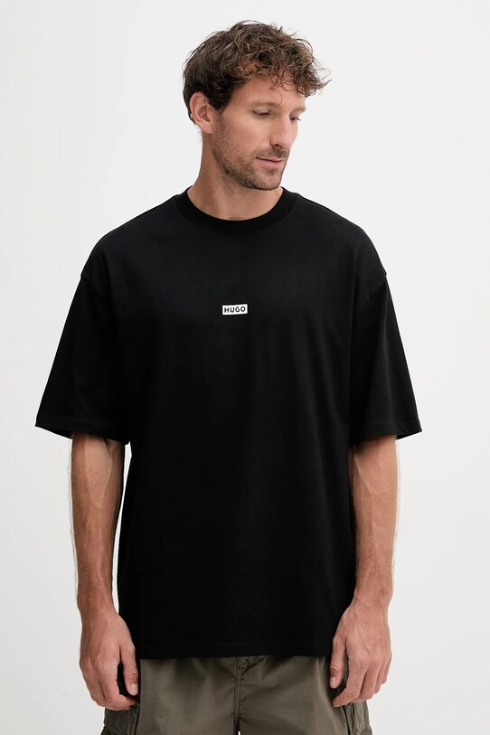 Hugo Blue t-shirt bawełniany 50509776 czarny SS25