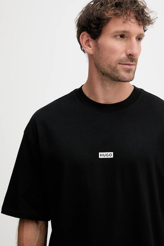 Одежда Хлопковая футболка Hugo Blue 50509776 чёрный
