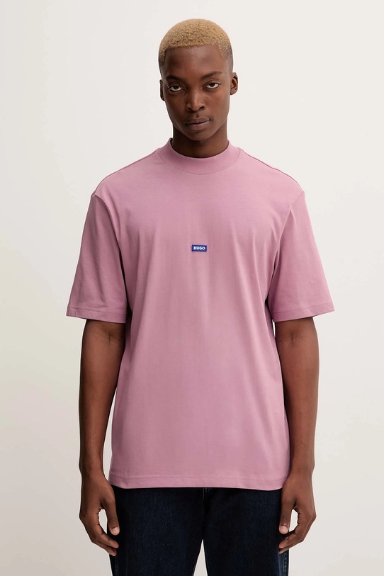 Hugo Blue tricou din bumbac uni roz 50509991